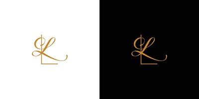 Modern and luxury letter LL initials logo design vector