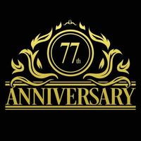 Luxury 77th Anniversary Logo illustration vector.Free vector illustration