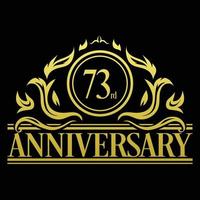 Luxury 73rd Anniversary Logo illustration vector.Free vector illustration