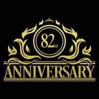 Luxury 82nd Anniversary Logo illustration vector.Free vector illustration