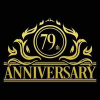 Luxury 79th Anniversary Logo illustration vector.Free vector illustration