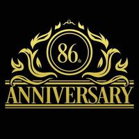 Luxury 86th Anniversary Logo illustration vector.Free vector illustration