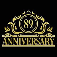 Luxury 89th Anniversary Logo illustration vector.Free vector illustration