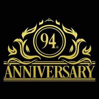 Luxury 94th Anniversary Logo illustration vector.Free vector illustration