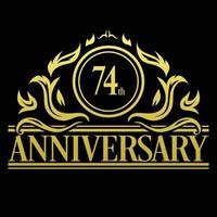 Luxury 74th Anniversary Logo illustration vector.Free vector illustration