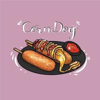 ilustración de corndog vector