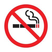 stop no smoking forbidden sign, vector of cigarette with filter
