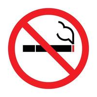 Vector image of stop no smoking forbidden sign, picture of a cigarette with one source of fire