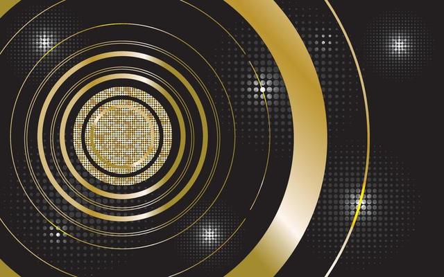 Abstract background gold circle wave,2d  illustration