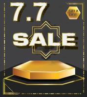 Shop day sale  off poster or banner,sale 7.7,template background for promotion,2d illustration vector