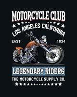 diseño de camiseta de motociclistas del club de motocicletas vector