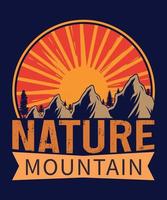 nature mountain vintage t-shirt design vector