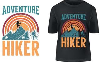 diseño de senderismo de aventura como amantes de las camisetas vector