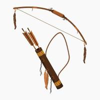 Editable Vector of Isolated Native American Archery Tools Illustration for Traditional Culture and History Related Design