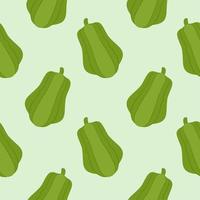 chayote flat design seamless pattern. Vector illustration of art. Vintage background. Kitchen and restaurant design for fabrics, paper