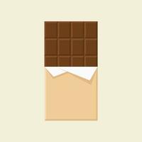 Ilustración de vector de diseño plano de barra de chocolate. el elemento vector amargo se puede utilizar para el chocolate, en forma, concepto de diseño amargo.