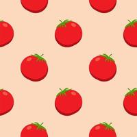 tomato flat design seamless pattern. Seamless pattern with leaves and vegetable. Vector illustration of art. Vintage background. Kitchen and restaurant design for fabrics, paper
