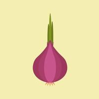 Onion icon in flat style. Isolated object. Onion logo. Vegetable from the garden. Organic food. Vector illustration.