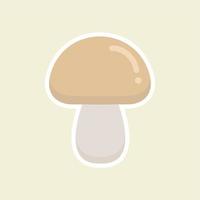 Shiitake Edible Mushroom Isolated Flat Vector Icon. Champignon mushroom icons. mushroom vector icons isolated on color background