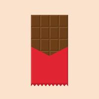 Ilustración de vector de diseño plano de barra de chocolate. el elemento vector amargo se puede utilizar para el chocolate, en forma, concepto de diseño amargo.