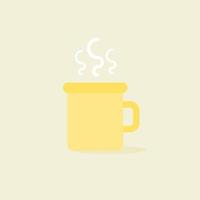 taza emoji kawaii con mejillas y ojos. hermosos personajes de copas de garabatos de colores en diseños planos con lindas caras de dibujos animados. café y té caliente. ilustración vectorial