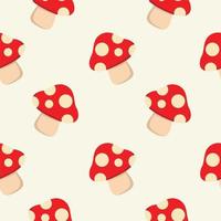 Red mushroom seamless pattern. Amanita mushroom seamless pattern. Vector cartoon illustration icon design. Amanita mushroom seamless pattern concept