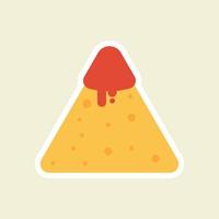 personaje de chip de tortilla feliz de dibujos animados lindo y kawaii. Ilustración de vector de carácter nachos