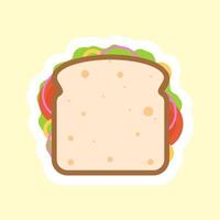 Ilustración de vector de diseño plano sándwich