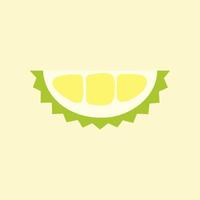 frutas durian divertidas y kawaii. ilustración de vector de diseño plano de frutas tropicales. uso para tarjetas, afiches, pancartas, diseño web e impresión en camisetas. fácil de editar