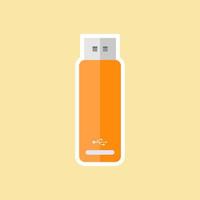 USB flash drive flat design style. USB flash drive simple icon. Modern, minimalist. Website page and mobile app design vector element