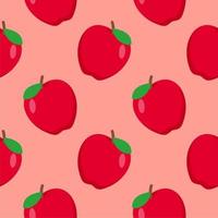 apple seamless pattern flat design vector illustration