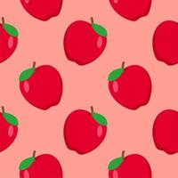 apple seamless pattern flat design vector illustration