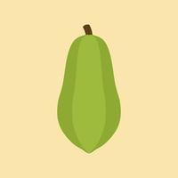 papaya flat design vector illustration. Flat Design Papaya Icon Vector Illustration