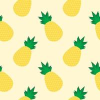 pineapple flat design seamless pattern. Vector illustration of art. Vintage background. Kitchen and restaurant design for fabrics, paper