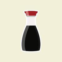 icono de botella de salsa de soja vectorial, diseño plano vector
