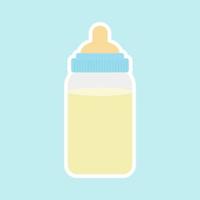 baby milk bottle flat design. milk bottle flat design. fresh ecological drink concept for kid vector