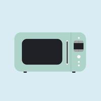 utensilios de cocina horno microondas icono plano. ilustración plana del vector de microondas moderno. electrodoméstico para calentar y descongelar alimentos, para cocinar, con temporizador y botones