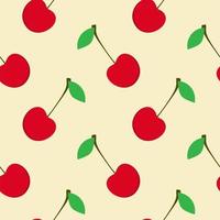 cherry flat design seamless pattern. Vector illustration of art. Vintage background. Kitchen and restaurant design for fabrics, paper