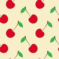 cherry flat design seamless pattern. Vector illustration of art. Vintage background. Kitchen and restaurant design for fabrics, paper