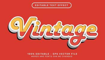 efecto de texto 3d vintage y efecto de texto editable