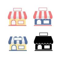 Set of Retail Shop Store Icon Logo Illustration vector