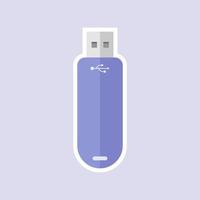 USB flash drive flat design style. USB flash drive simple icon. Modern, minimalist. Website page and mobile app design vector element