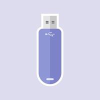 USB flash drive flat design style. USB flash drive simple icon. Modern, minimalist. Website page and mobile app design vector element