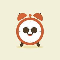 lindo y kawaii personaje de despertador. lindo reloj despertador feliz sonriente. diseño de icono de ilustración de personaje de dibujos animados plano de vector