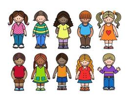 Happy Diverse Community Of Children vector