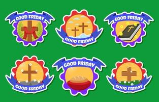 Collection of Good Friday Sticker Pack vector