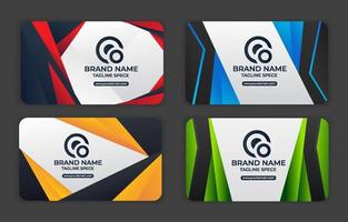 Template Set of Name Card Elegant Gradient vector
