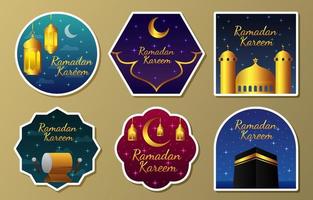 Collection Set of Islamic Sticker Pack vector