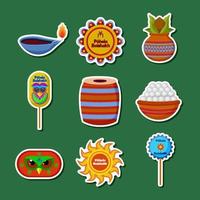 Collection Set of Pohela Boishakh Sticker Pack vector