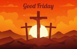 Background of Good Friday Cross Nature Landscape vector
